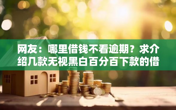 网友：哪里借钱不看逾期？求介绍几款无视黑白百分百下款的借款平台