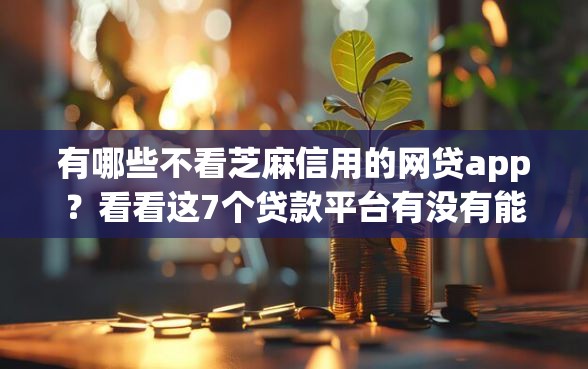 有哪些不看芝麻信用的网贷app？看看这7个贷款平台有没有能下款的