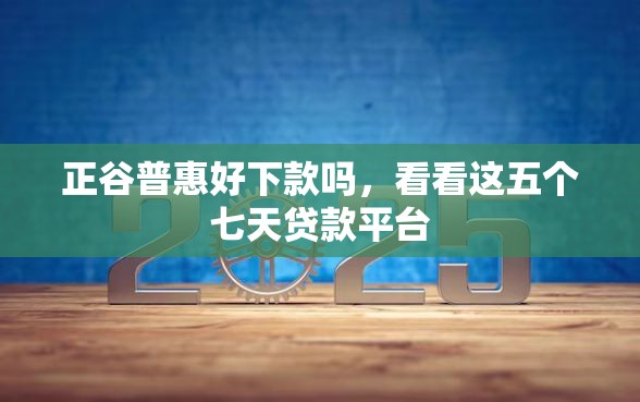 正谷普惠好下款吗，看看这五个七天贷款平台