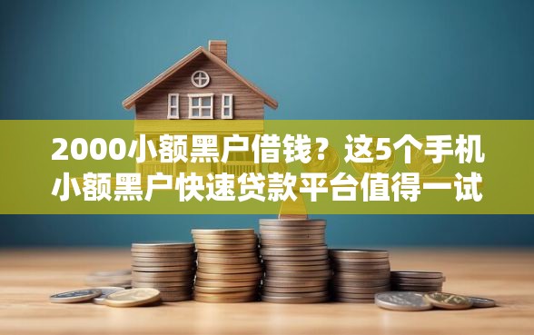2000小额黑户借钱？这5个手机小额黑户快速贷款平台值得一试
