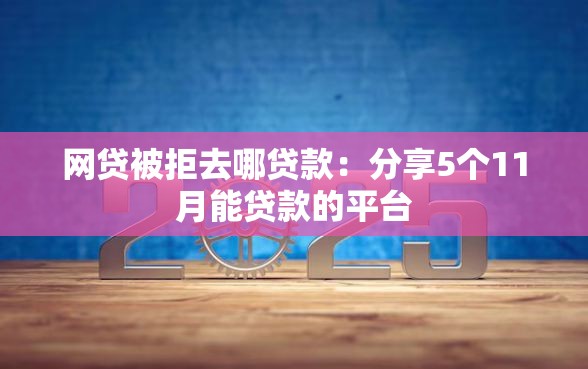 网贷被拒去哪贷款：分享5个11月能贷款的平台