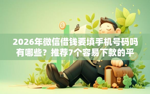2026年微信借钱要填手机号码吗有哪些？推荐7个容易下款的平台