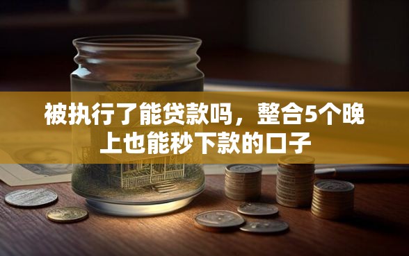 被执行了能贷款吗，整合5个晚上也能秒下款的口子