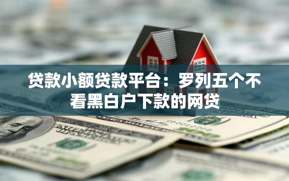 贷款小额贷款平台：罗列五个不看黑白户下款的网贷
