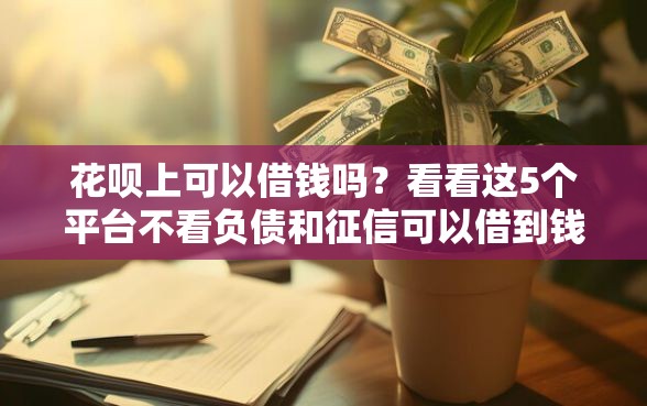 花呗上可以借钱吗？看看这5个平台不看负债和征信可以借到钱
