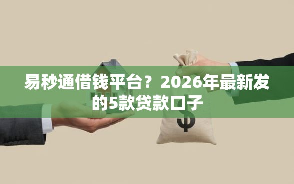 易秒通借钱平台？2026年最新发的5款贷款口子