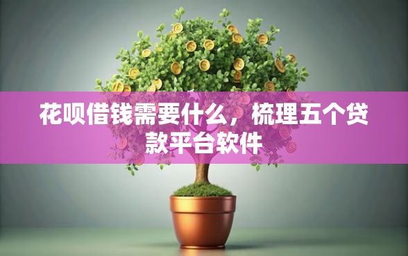花呗借钱需要什么，梳理五个贷款平台软件