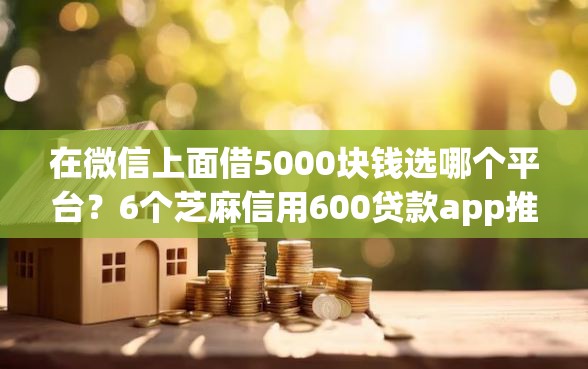 在微信上面借5000块钱选哪个平台？6个芝麻信用600贷款app推荐
