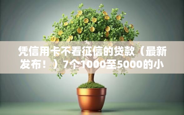 凭信用卡不看征信的贷款（最新发布！）7个1000至5000的小额贷款软件
