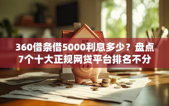 360借条借5000利息多少？盘点7个十大正规网贷平台排名不分先后给你参考