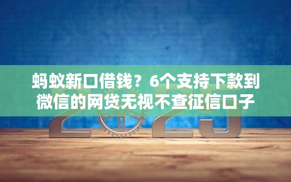 蚂蚁新口借钱？6个支持下款到微信的网贷无视不查征信口子