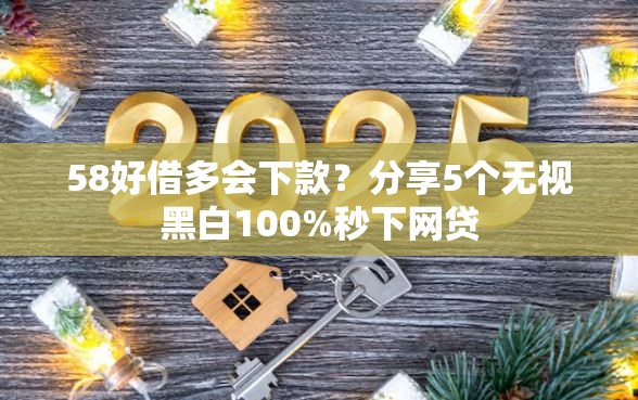 58好借多会下款？分享5个无视黑白100%秒下网贷