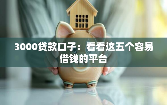 3000贷款口子：看看这五个容易借钱的平台