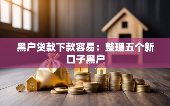 黑户贷款下款容易：整理五个新口子黑户