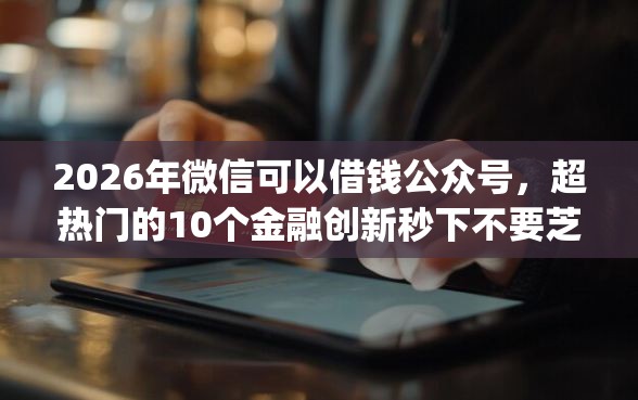 2026年微信可以借钱公众号，超热门的10个金融创新秒下不要芝麻分的app推荐