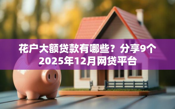 花户大额贷款有哪些？分享9个2025年12月网贷平台
