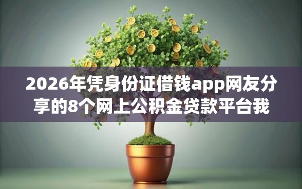 2026年凭身份证借钱app网友分享的8个网上公积金贷款平台我觉得不错！