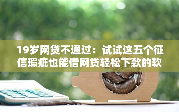 19岁网贷不通过：试试这五个征信瑕疵也能借网贷轻松下款的软件
