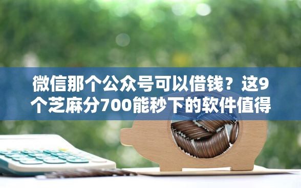 微信那个公众号可以借钱？这9个芝麻分700能秒下的软件值得一试
