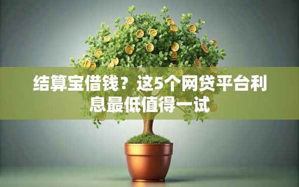 结算宝借钱？这5个网贷平台利息最低值得一试