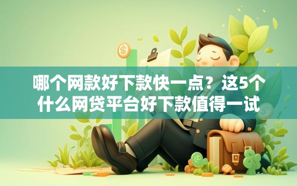 哪个网款好下款快一点？这5个什么网贷平台好下款值得一试
