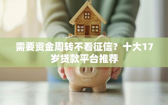 需要资金周转不看征信？十大17岁贷款平台推荐
