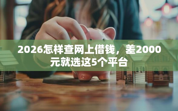 2026怎样查网上借钱，差2000元就选这5个平台