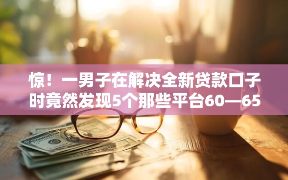 惊！一男子在解决全新贷款口子时竟然发现5个那些平台60—65岁可以借钱，事后分享了出来