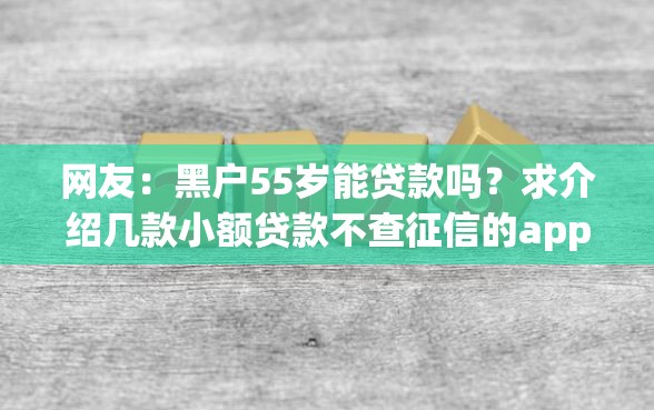 网友：黑户55岁能贷款吗？求介绍几款小额贷款不查征信的app