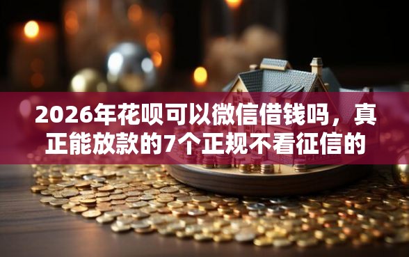 2026年花呗可以微信借钱吗，真正能放款的7个正规不看征信的小额贷款软件推荐