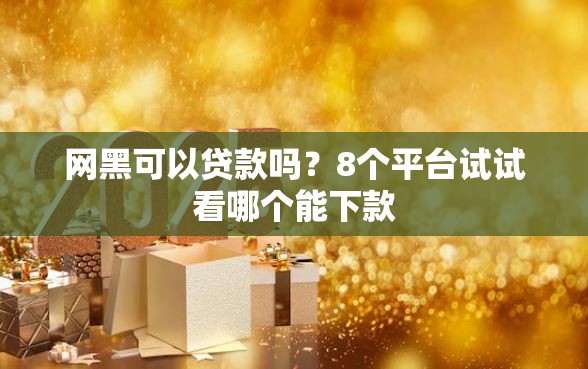 网黑可以贷款吗？8个平台试试看哪个能下款