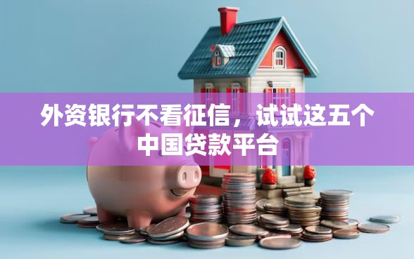 外资银行不看征信，试试这五个中国贷款平台