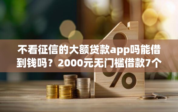 不看征信的大额贷款app吗能借到钱吗？2000元无门槛借款7个平台推荐