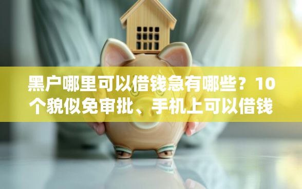 黑户哪里可以借钱急有哪些？10个貌似免审批、手机上可以借钱的app合集