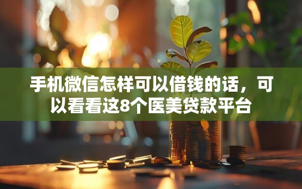 手机微信怎样可以借钱的话，可以看看这8个医美贷款平台