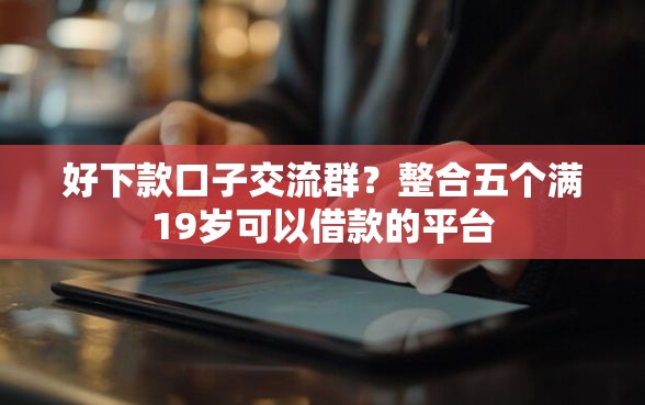 好下款口子交流群？整合五个满19岁可以借款的平台