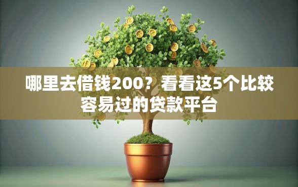 哪里去借钱200？看看这5个比较容易过的贷款平台