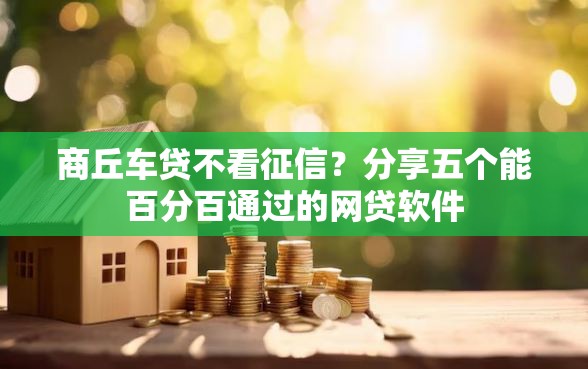 商丘车贷不看征信？分享五个能百分百通过的网贷软件