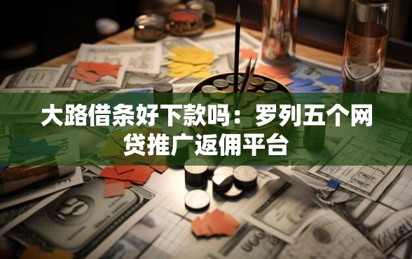 大路借条好下款吗：罗列五个网贷推广返佣平台