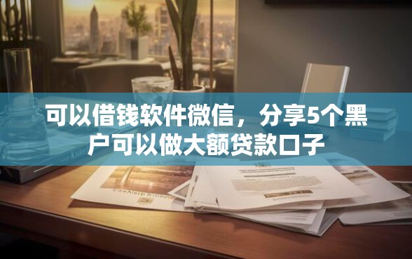 可以借钱软件微信，分享5个黑户可以做大额贷款口子