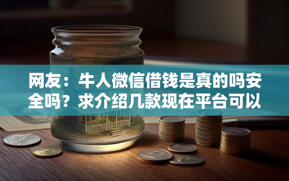 网友：牛人微信借钱是真的吗安全吗？求介绍几款现在平台可以下款