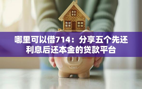 哪里可以借714：分享五个先还利息后还本金的贷款平台