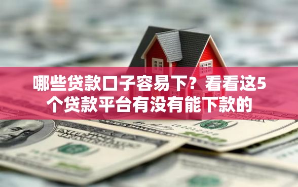 哪些贷款口子容易下？看看这5个贷款平台有没有能下款的