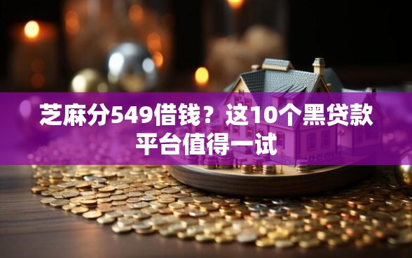 芝麻分549借钱？这10个黑贷款平台值得一试