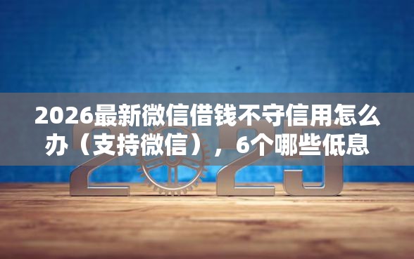 2026最新微信借钱不守信用怎么办（支持微信），6个哪些低息可靠可以分12期以上的借款平台无私分享