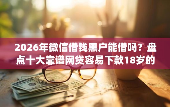 2026年微信借钱黑户能借吗？盘点十大靠谱网贷容易下款18岁的app