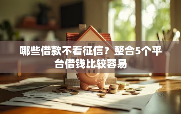 哪些借款不看征信？整合5个平台借钱比较容易