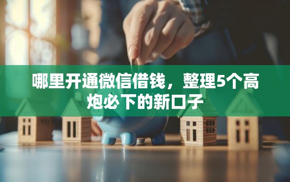 哪里开通微信借钱，整理5个高炮必下的新口子