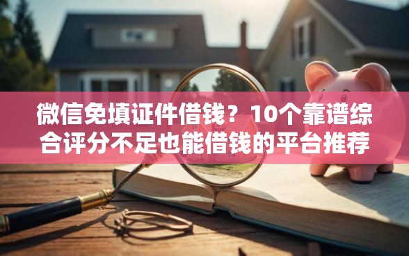 微信免填证件借钱？10个靠谱综合评分不足也能借钱的平台推荐