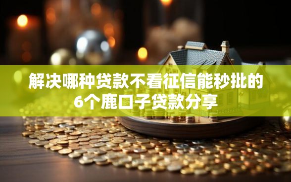 解决哪种贷款不看征信能秒批的6个鹿口子贷款分享